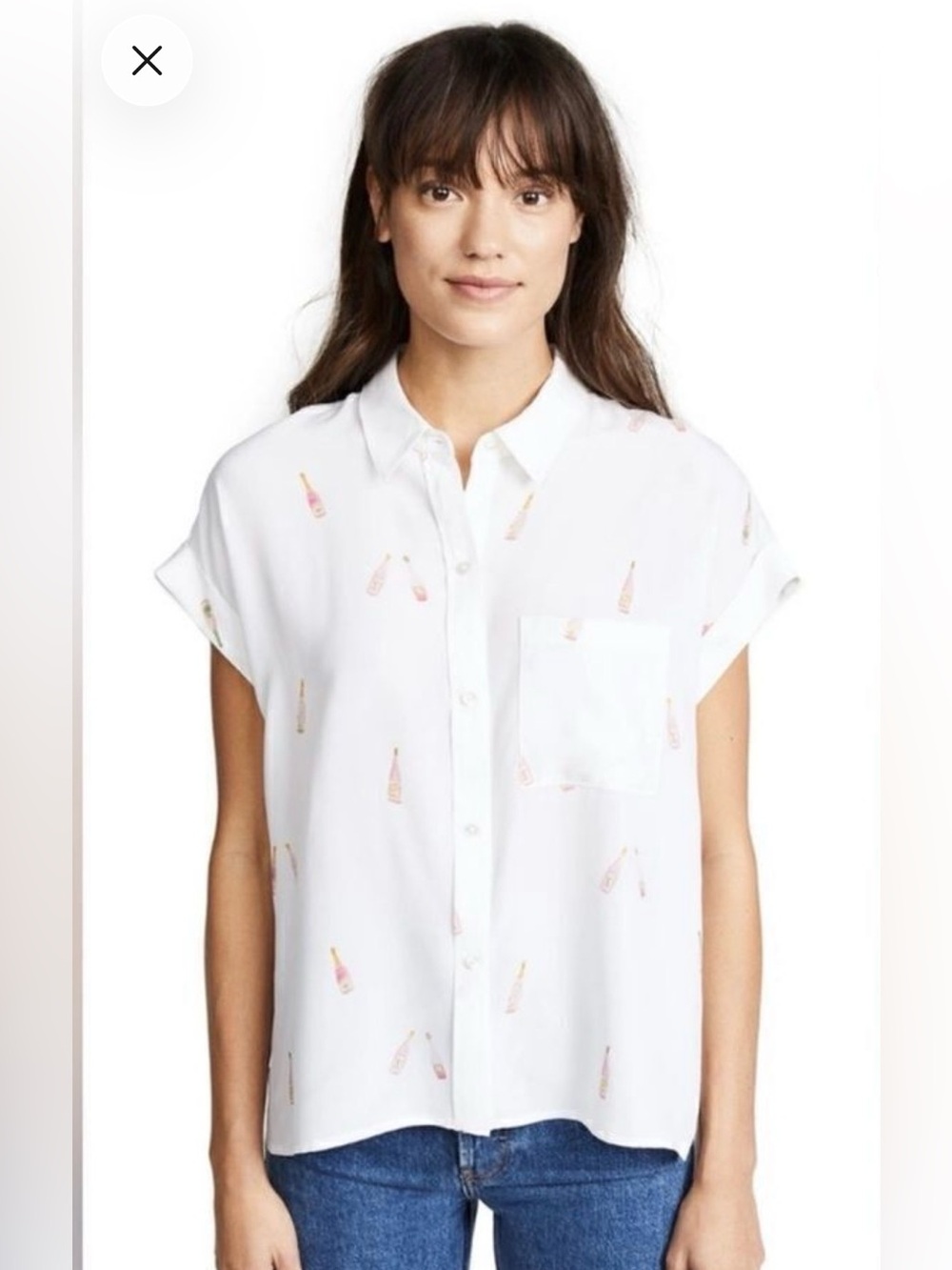 Rails 100% Silk "Whitney Rose All Day" Button Down Shirt - Women's XS- Like New
